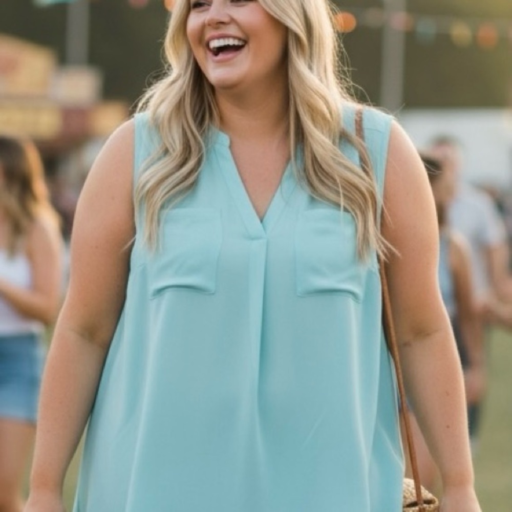 Torrid Harper Sleeveless Blouse Teal Blue | Flowy Festival Top | Size 2 (2X)